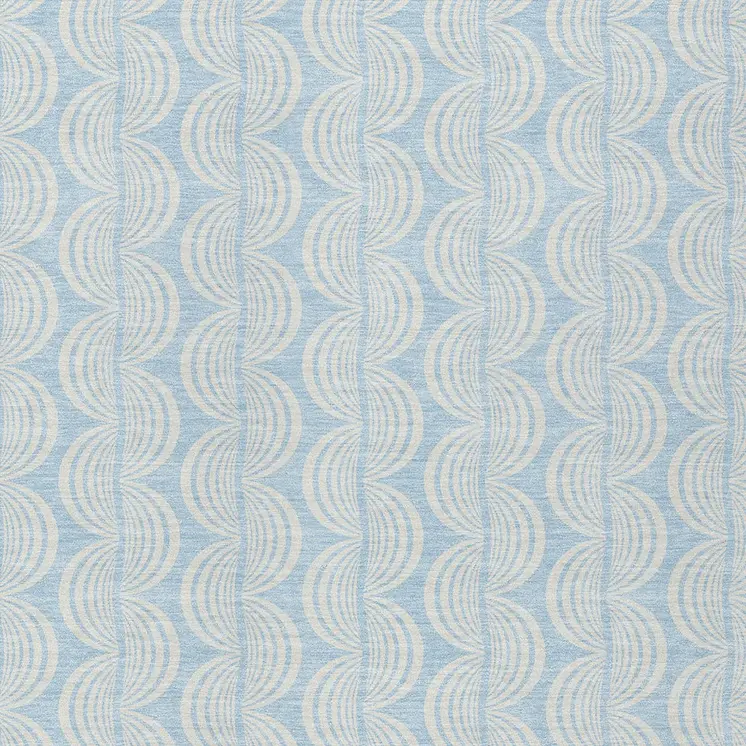 10' X 14' Sky Blue And Beige Ogee Washable Indoor Outdoor Area Rug