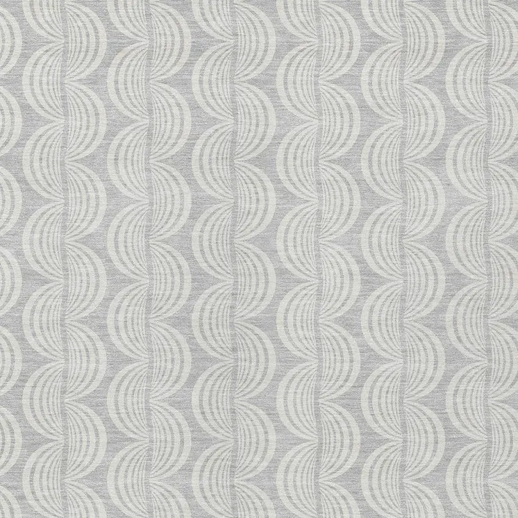 9' X 12' Silver And Ivory Ogee Washable Indoor Outdoor Area Rug