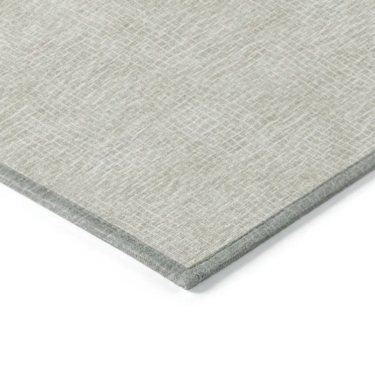3' X 5' Beige And Ivory Geometric Washable Indoor Outdoor Area Rug