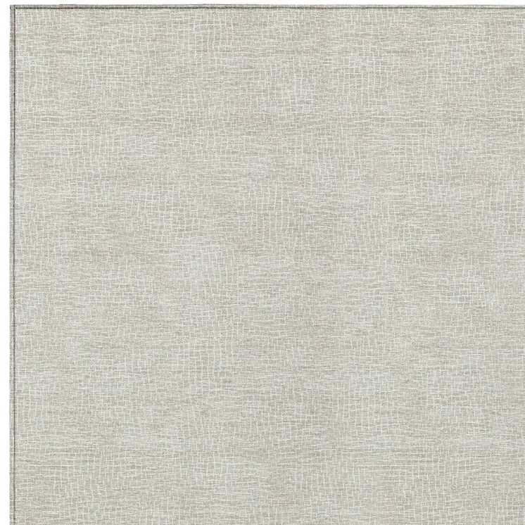 5' X 8' Beige And Ivory Geometric Washable Indoor Outdoor Area Rug