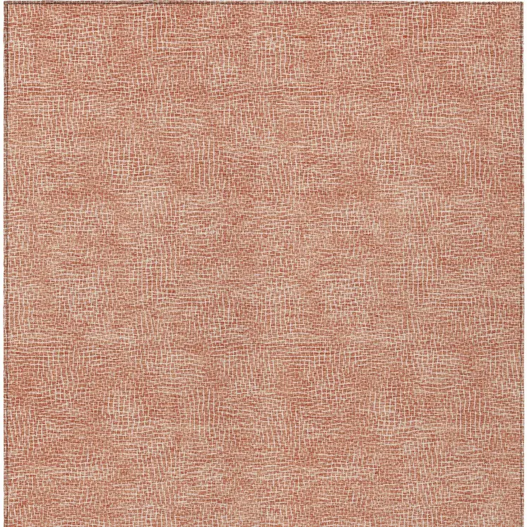 8' X 10' Copper And Ivory Geometric Washable Indoor Outdoor Area Rug
