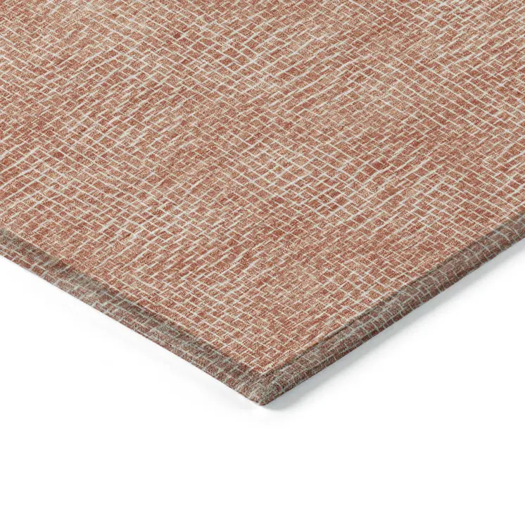 8' X 10' Copper And Ivory Geometric Washable Indoor Outdoor Area Rug