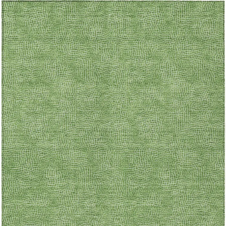 10' X 14' Green And Ivory Geometric Washable Indoor Outdoor Area Rug
