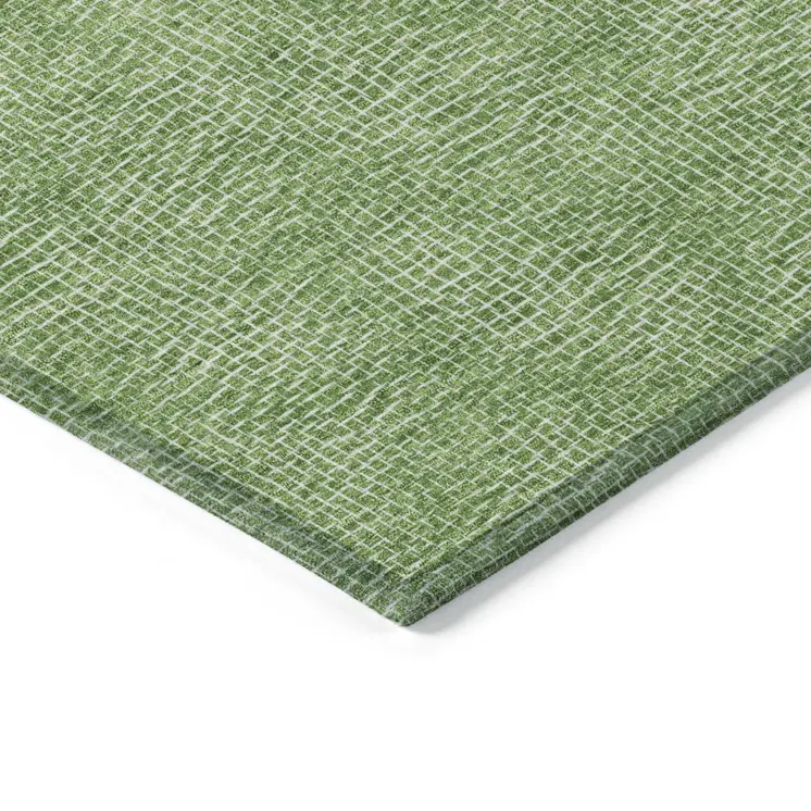 10' X 14' Green And Ivory Geometric Washable Indoor Outdoor Area Rug