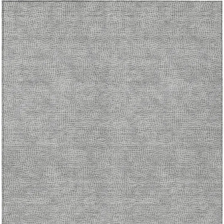 8' X 10' Gray And Ivory Geometric Washable Indoor Outdoor Area Rug