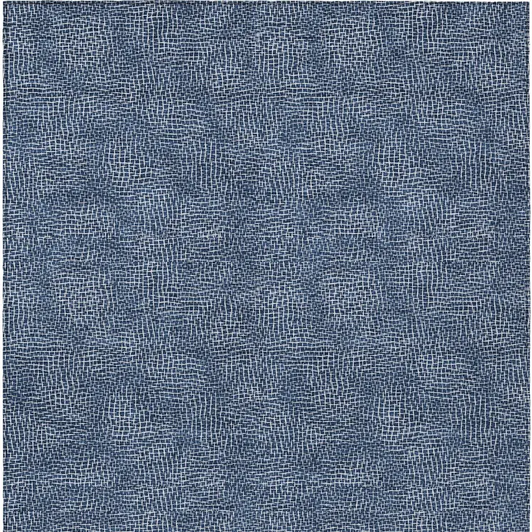 10' X 14' Navy Blue And Ivory Geometric Washable Indoor Outdoor Area Rug