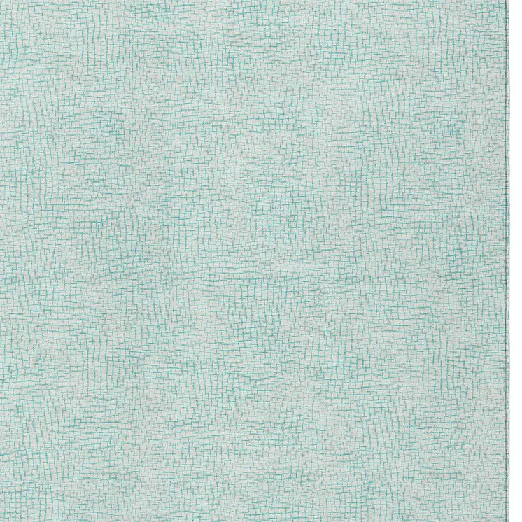8' X 10' Aqua And Ivory Geometric Washable Indoor Outdoor Area Rug