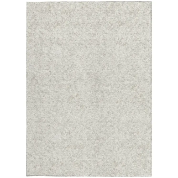 3' X 5' Beige And Brown Geometric Washable Indoor Outdoor Area Rug