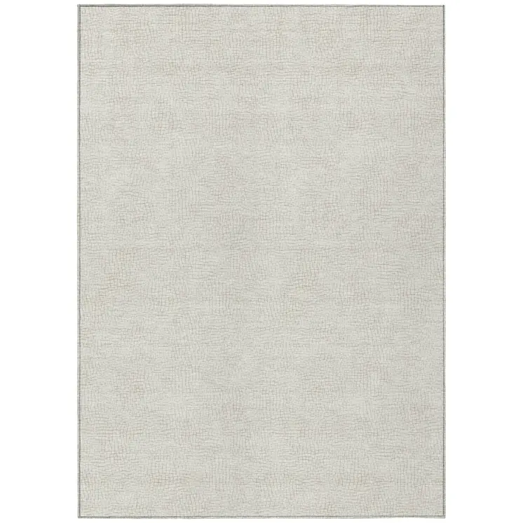 5' X 8' Beige And Brown Geometric Washable Indoor Outdoor Area Rug