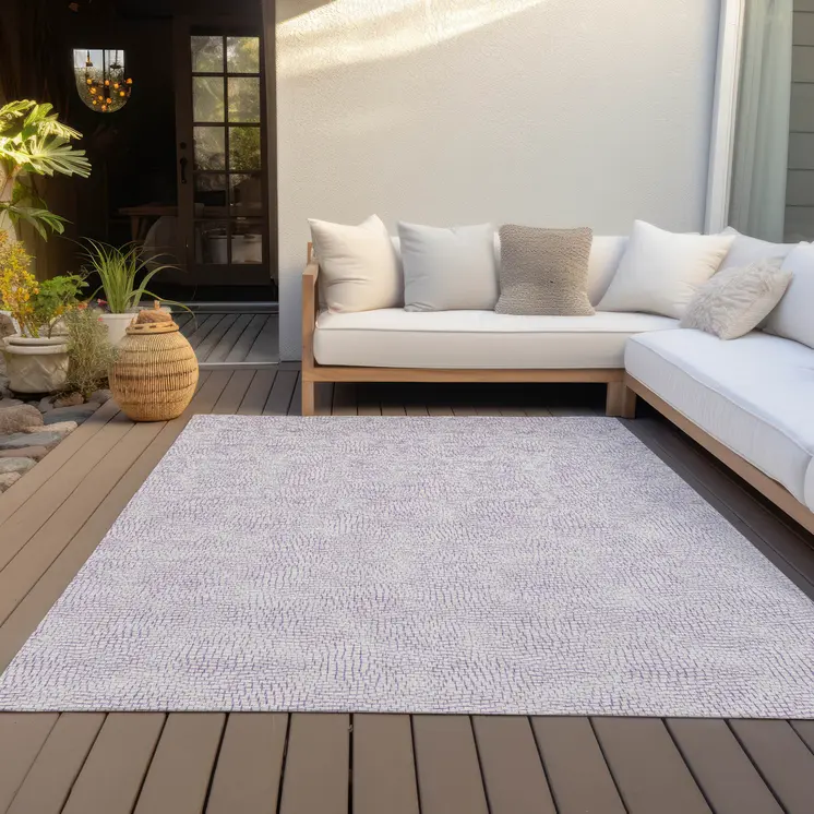 3' X 5' Lavender And Purple Geometric Washable Indoor Outdoor Area Rug