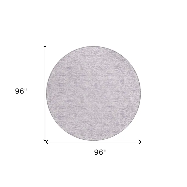 8' Lavender And Purple Round Geometric Washable Indoor Outdoor Area Rug
