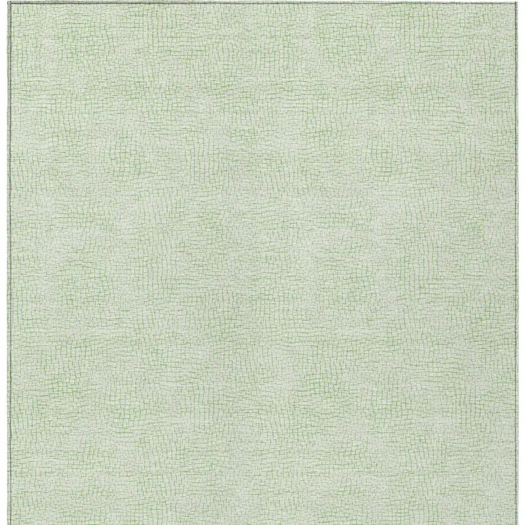 10' X 14' Mint Green And Ivory Geometric Washable Indoor Outdoor Area Rug