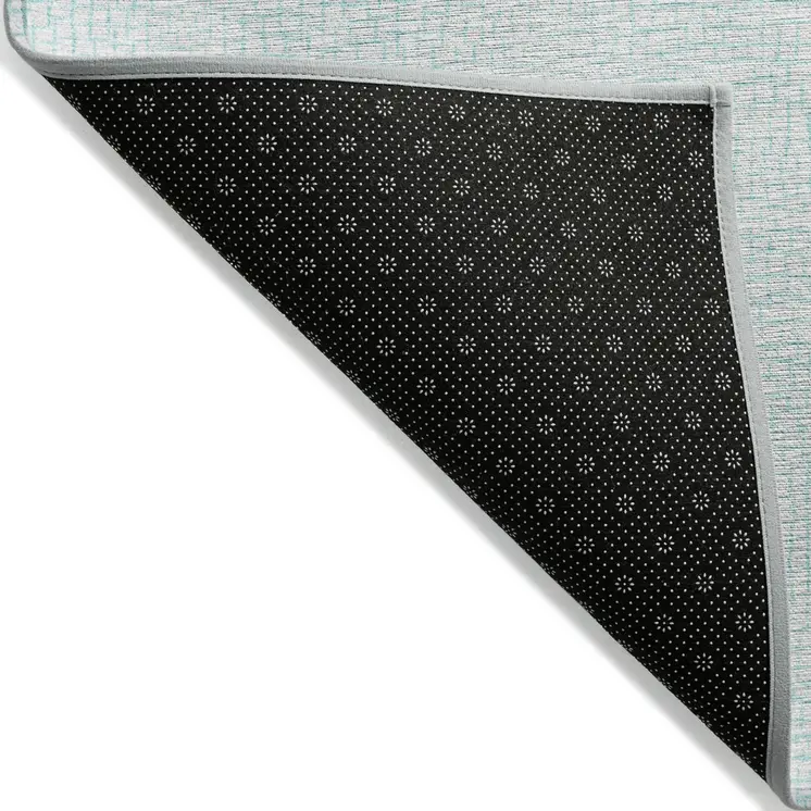 5' X 8' Sky Blue And Ivory Geometric Washable Indoor Outdoor Area Rug
