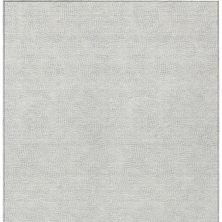 3' X 5' Silver And Gray Geometric Washable Indoor Outdoor Area Rug