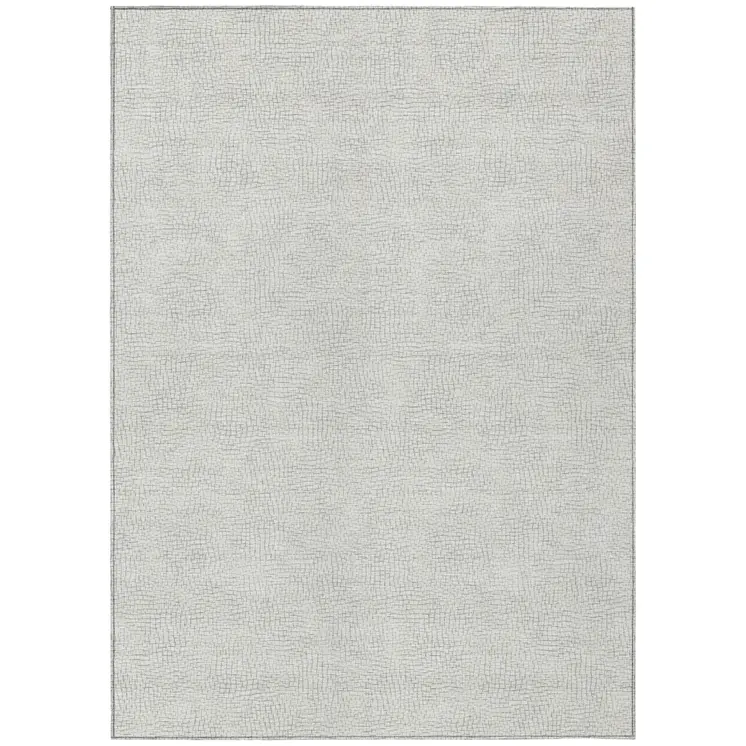 3' X 5' Silver And Gray Geometric Washable Indoor Outdoor Area Rug