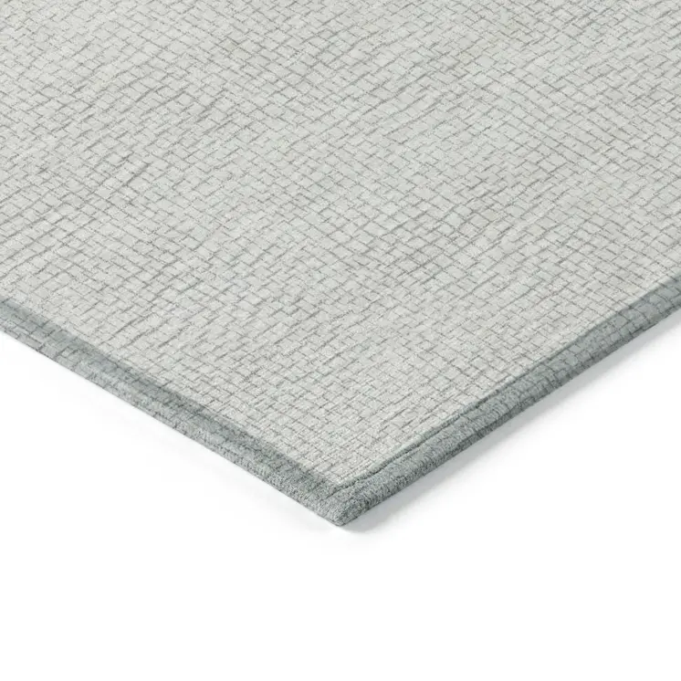 3' X 5' Silver And Gray Geometric Washable Indoor Outdoor Area Rug