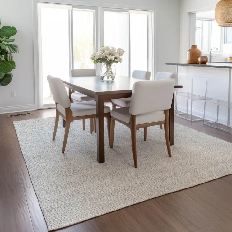 3' X 5' Silver And Gray Geometric Washable Indoor Outdoor Area Rug