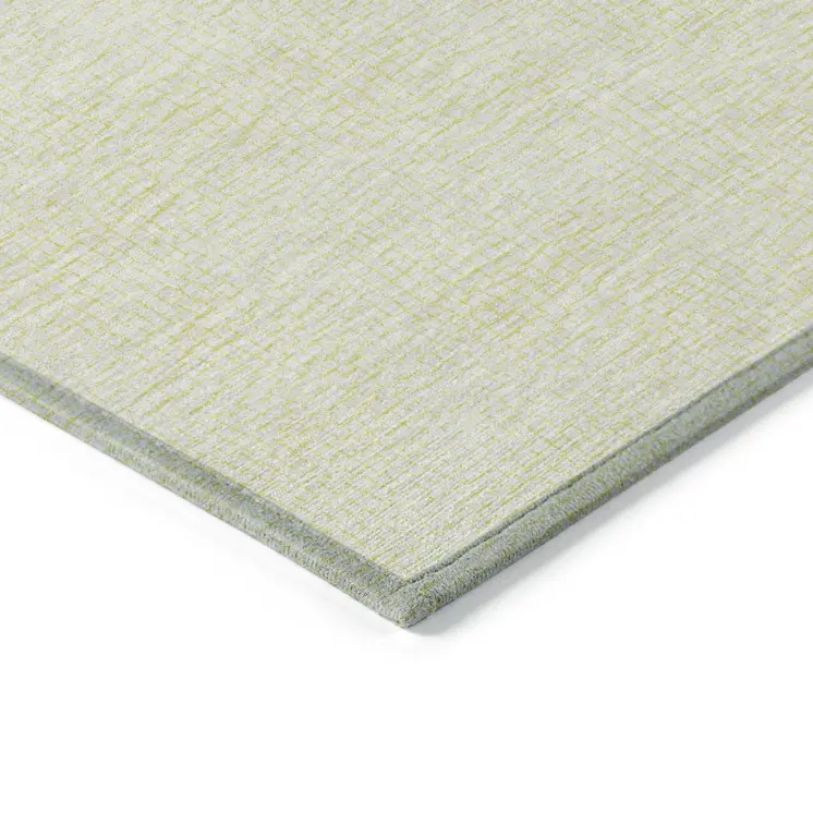 9' X 12' Yellow And Beige Geometric Washable Indoor Outdoor Area Rug