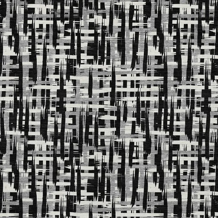 8' X 10' Black Gray And Ivory Abstract Washable Indoor Outdoor Area Rug