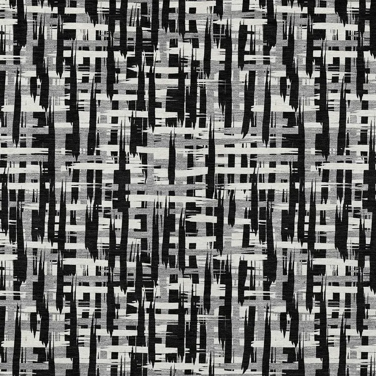 10' X 14' Black Gray And Ivory Abstract Washable Indoor Outdoor Area Rug