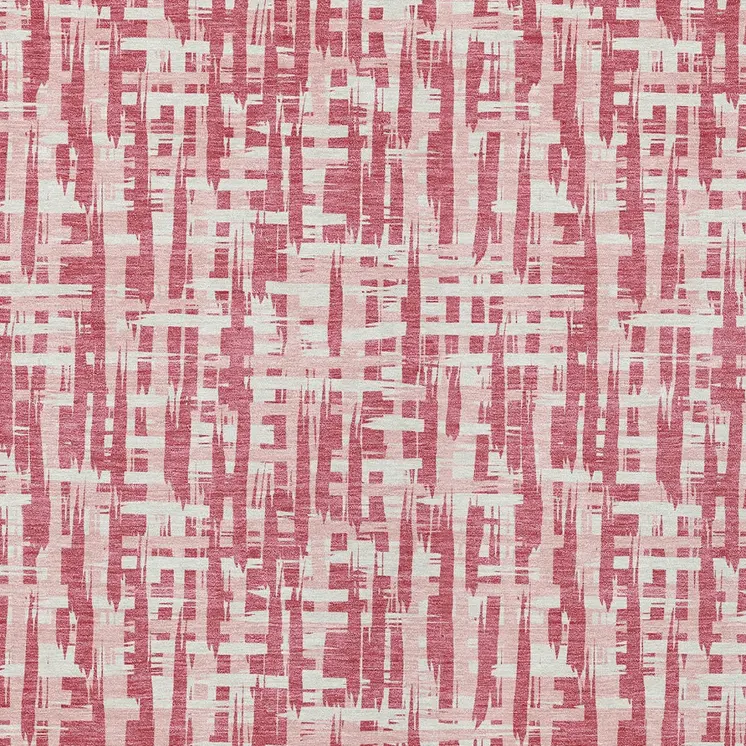 3' X 5' Blush Pink And Beige Abstract Washable Indoor Outdoor Area Rug