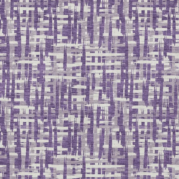 9' X 12' Purple And Lavender Abstract Washable Indoor Outdoor Area Rug