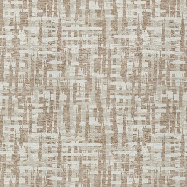 10' X 14' Tan And Beige Abstract Washable Indoor Outdoor Area Rug