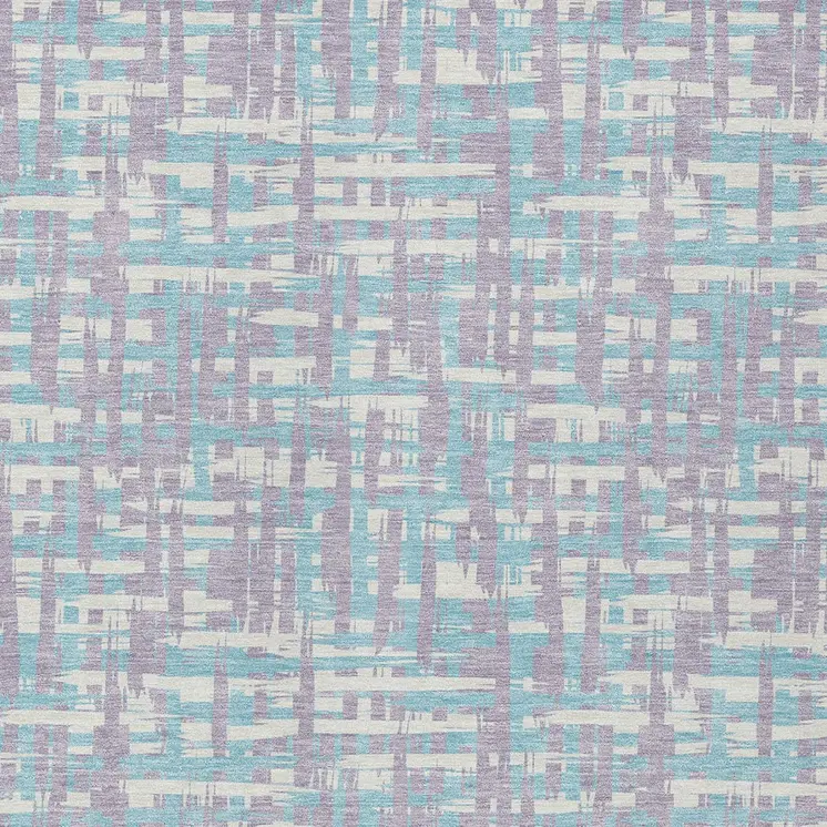 8' X 10' Lavender Aqua And Beige Abstract Washable Indoor Outdoor Area Rug