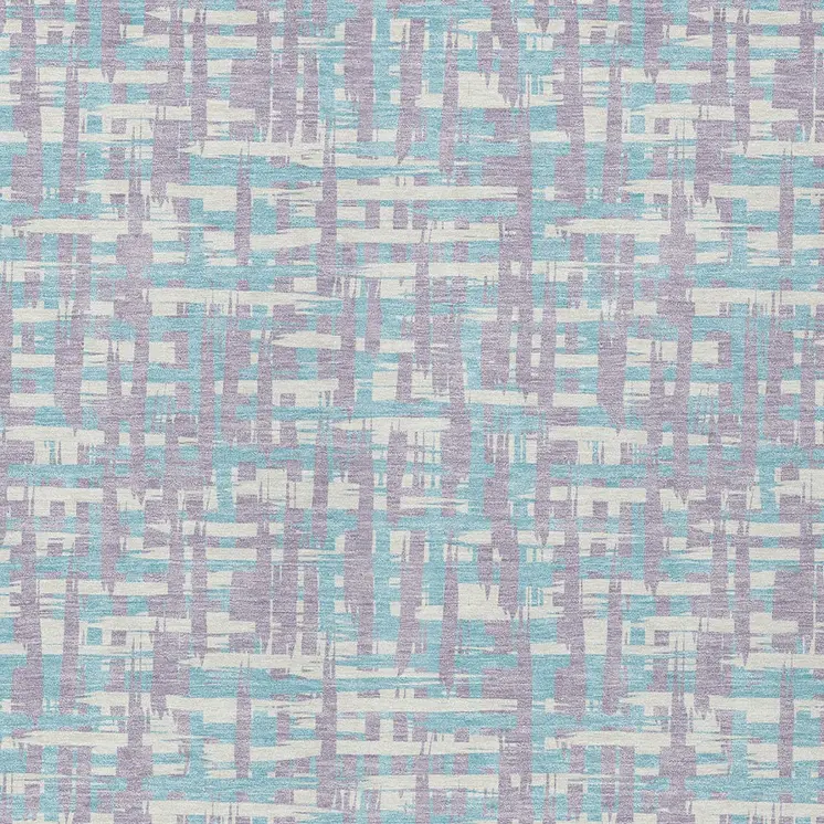 9' X 12' Lavender Aqua And Beige Abstract Washable Indoor Outdoor Area Rug