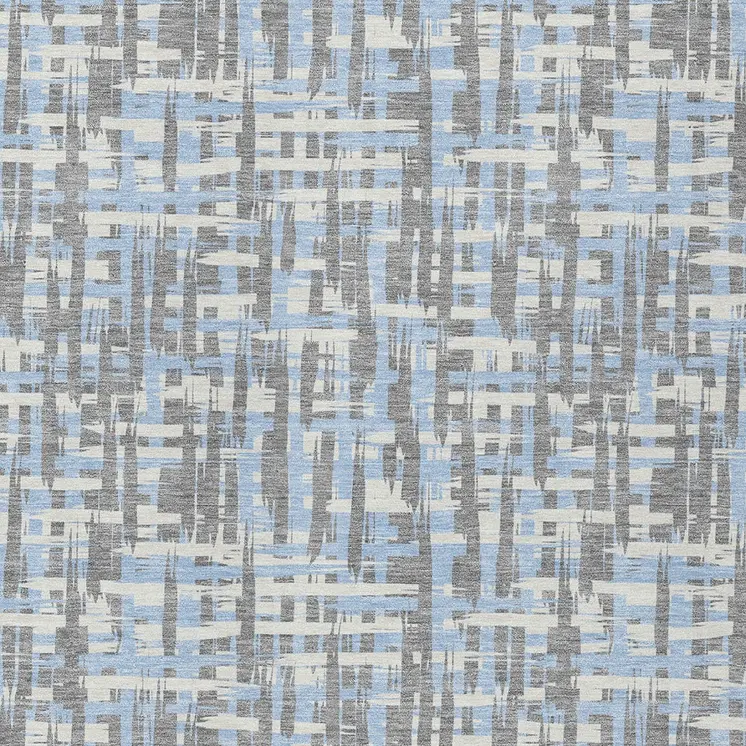 3' X 5' Silver Blue And Beige Abstract Washable Indoor Outdoor Area Rug