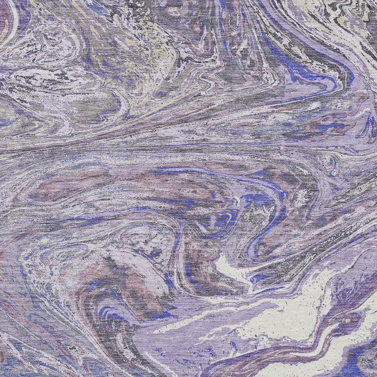 10' X 14' Lavender Purple And Gray Abstract Washable Indoor Outdoor Area Rug