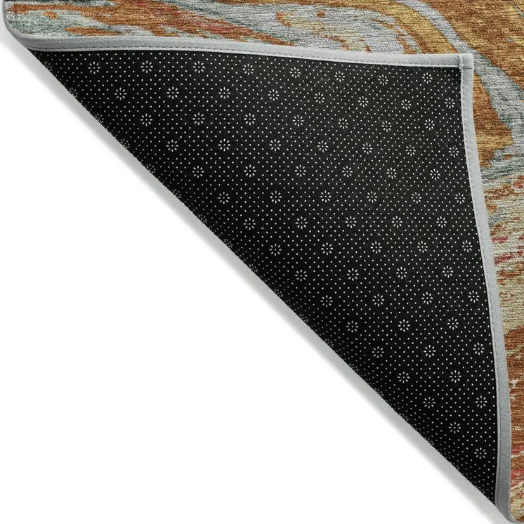 9' X 12' Brown Beige And Gray Abstract Washable Indoor Outdoor Area Rug
