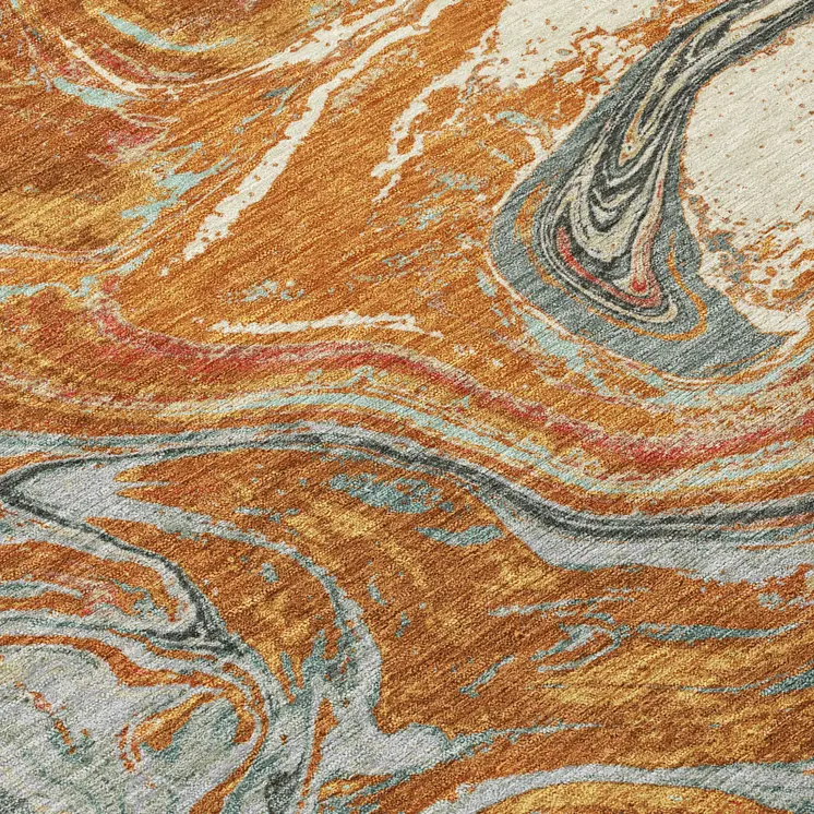 9' X 12' Brown Beige And Gray Abstract Washable Indoor Outdoor Area Rug