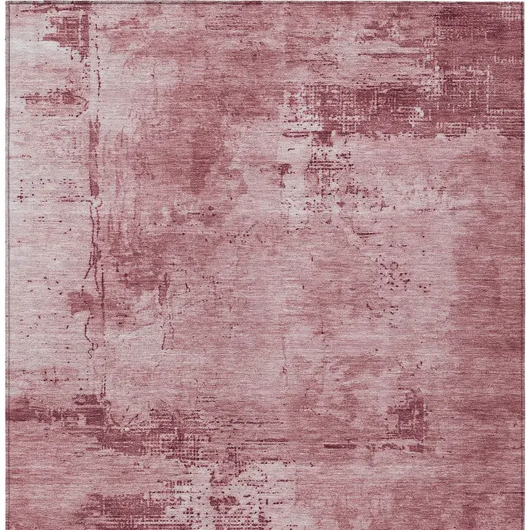 3' X 5' Blush And Ivory Abstract Washable Indoor Outdoor Area Rug