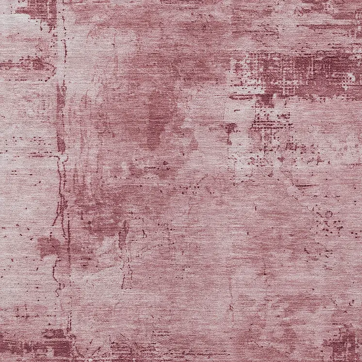 9' X 12' Blush And Ivory Abstract Washable Indoor Outdoor Area Rug