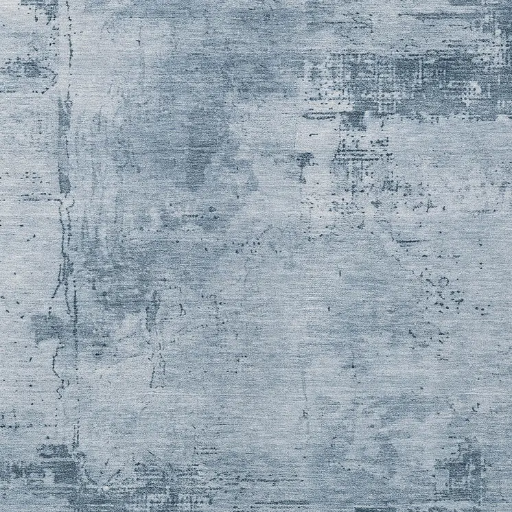 5' X 8' Denim Blue And Silver Abstract Washable Indoor Outdoor Area Rug