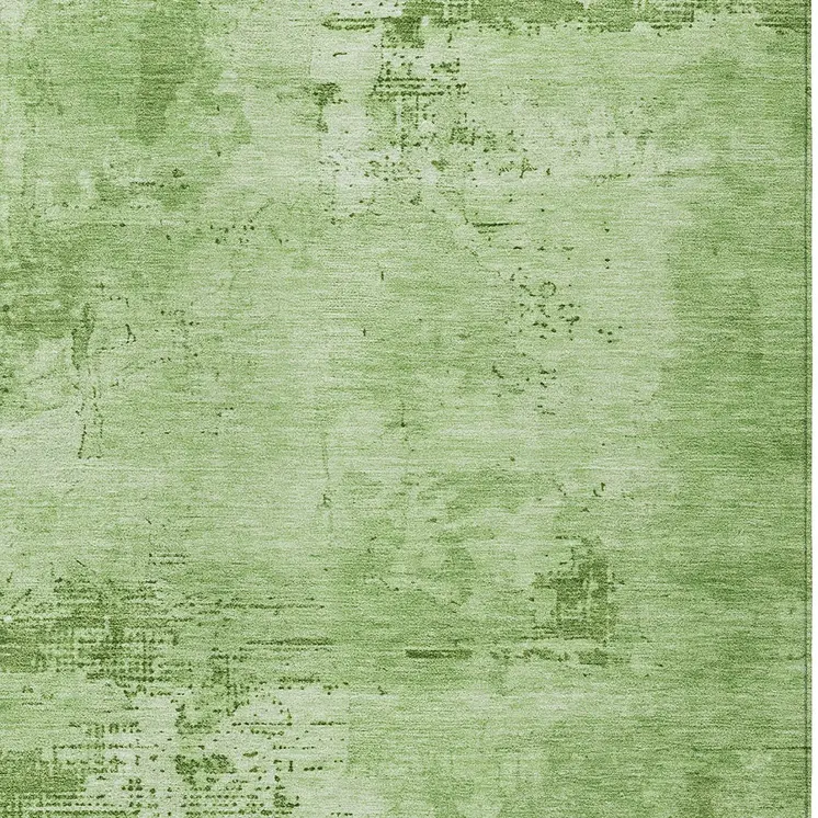 3' X 5' Green And Ivory Abstract Washable Indoor Outdoor Area Rug