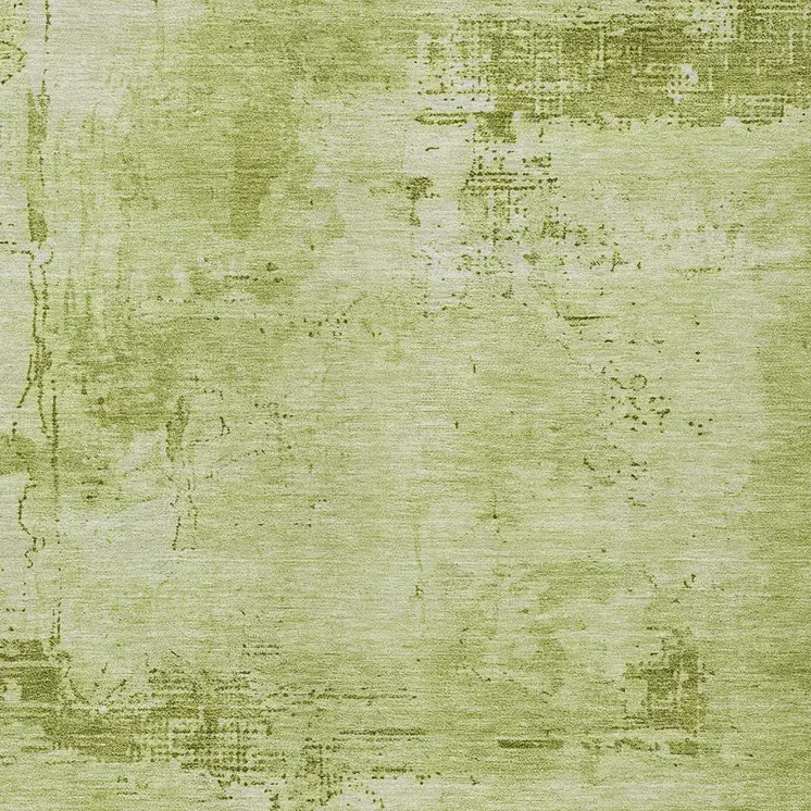 10' X 14' Lime Green And Ivory Abstract Washable Indoor Outdoor Area Rug
