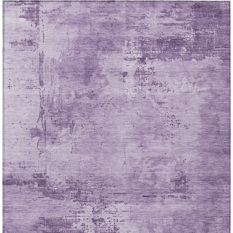 8' X 10' Lavender And Purple Abstract Washable Indoor Outdoor Area Rug