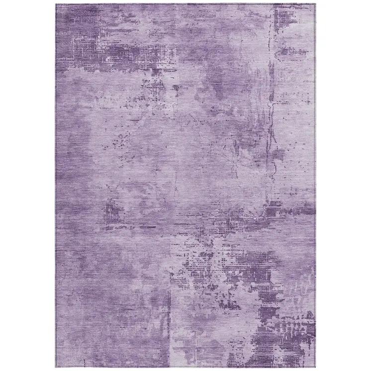 10' X 14' Lavender And Purple Abstract Washable Indoor Outdoor Area Rug
