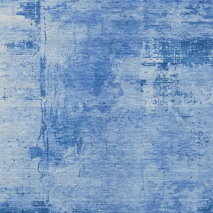 8' X 10' Navy Blue And Ivory Abstract Washable Indoor Outdoor Area Rug