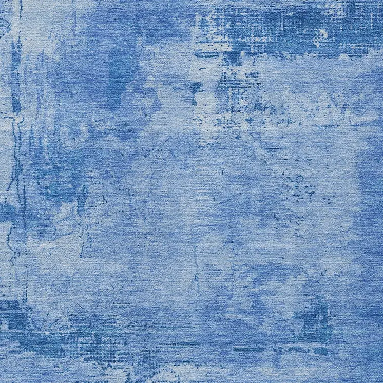 9' X 12' Navy Blue And Ivory Abstract Washable Indoor Outdoor Area Rug