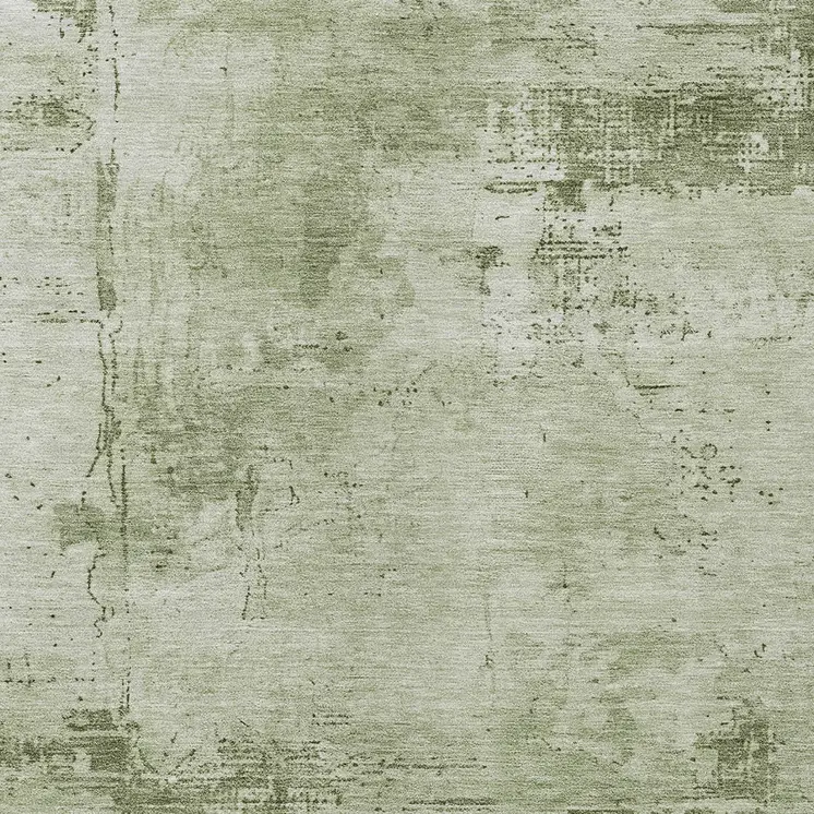 8' X 10' Olive Green And Ivory Abstract Washable Indoor Outdoor Area Rug