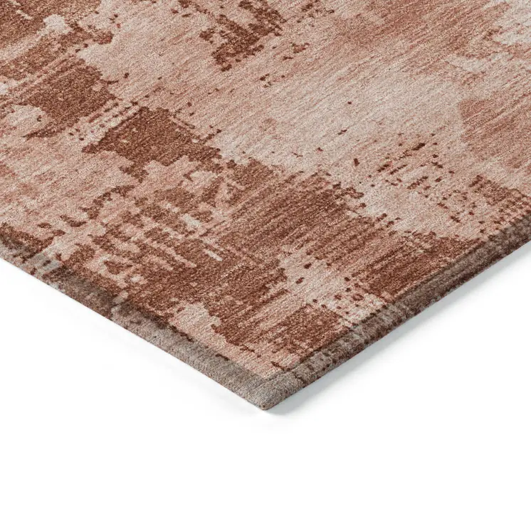 10' X 14' Crimson And Ivory Abstract Washable Indoor Outdoor Area Rug