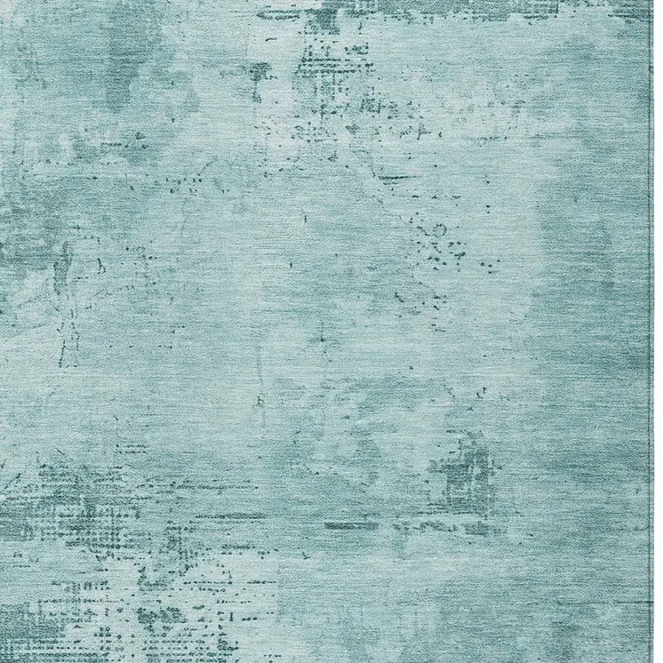10' X 14' Blue And Ivory Abstract Washable Indoor Outdoor Area Rug