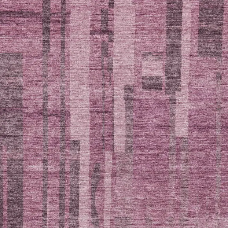 5' X 8' Blush And Brown Striped Washable Indoor Outdoor Area Rug