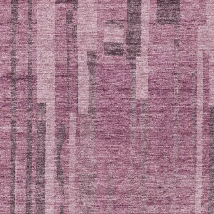 9' X 12' Blush And Brown Striped Washable Indoor Outdoor Area Rug