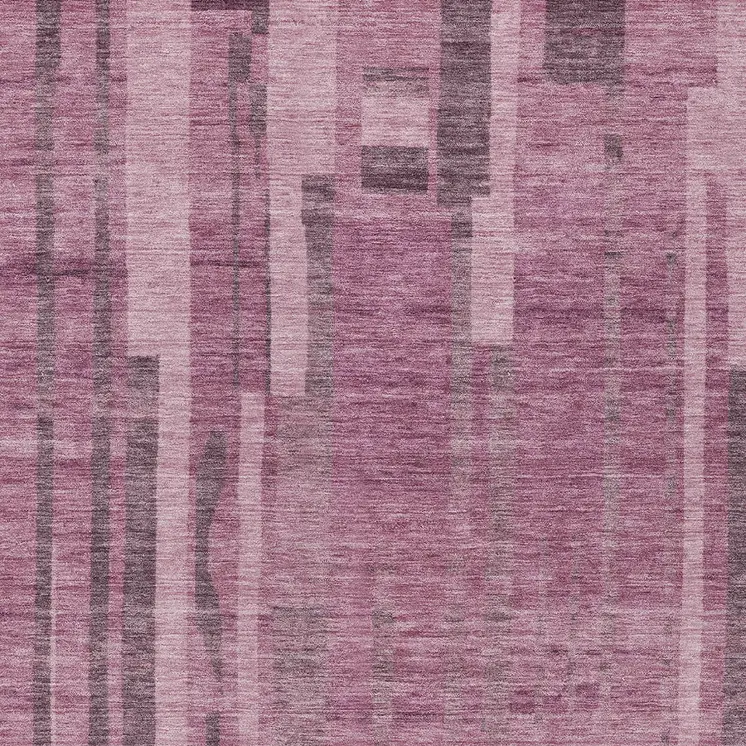 10' X 14' Blush And Brown Striped Washable Indoor Outdoor Area Rug