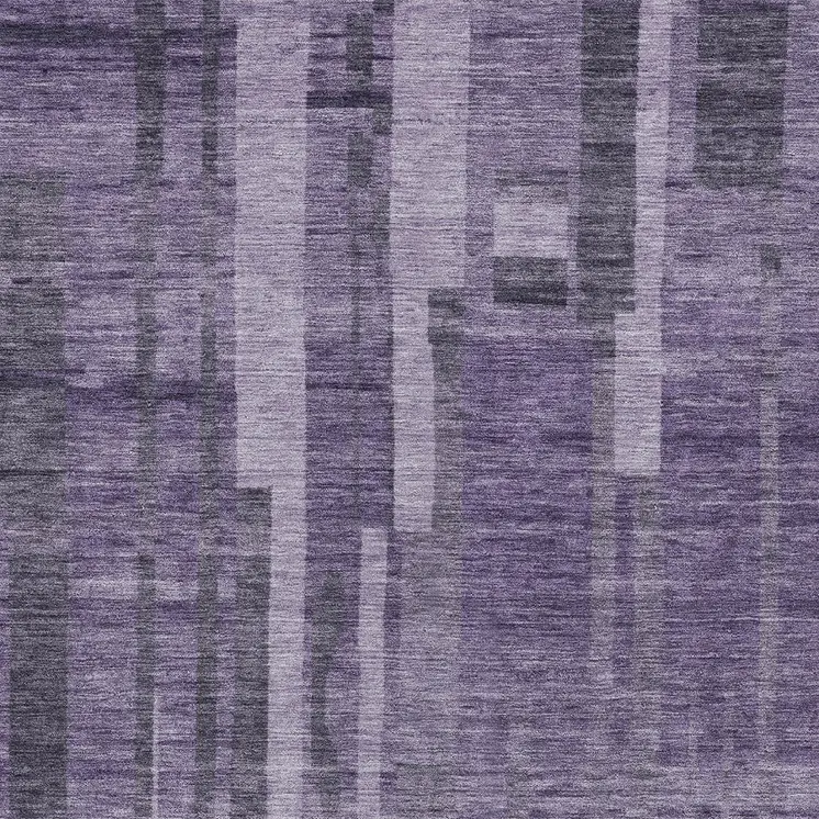 3' X 5' Purple And Black Striped Washable Indoor Outdoor Area Rug