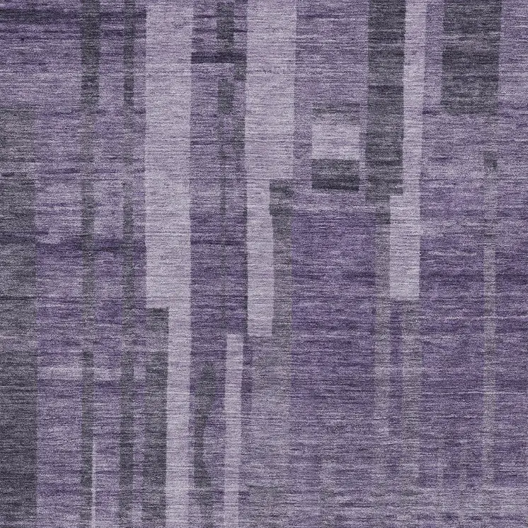 10' X 14' Purple And Black Striped Washable Indoor Outdoor Area Rug